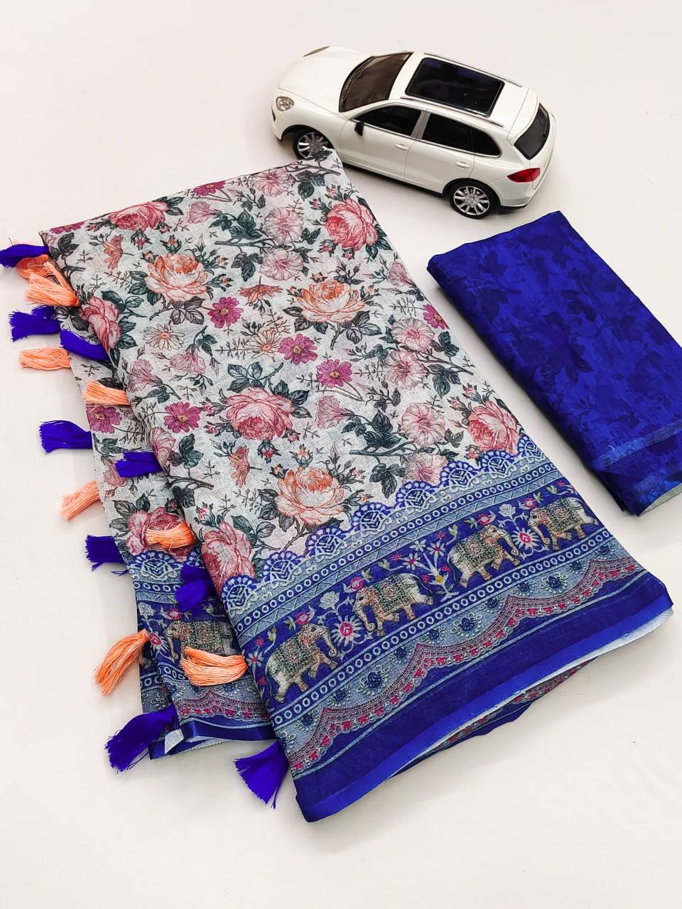 MG 293 Plain Linen Digital Printed Daily Wear Sarees Wholesale Shop In Surat